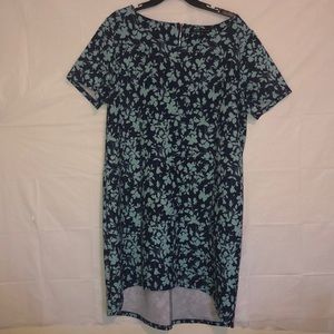 💜 Como Black Brand Navy Blue/Mint Floral Dress 2x